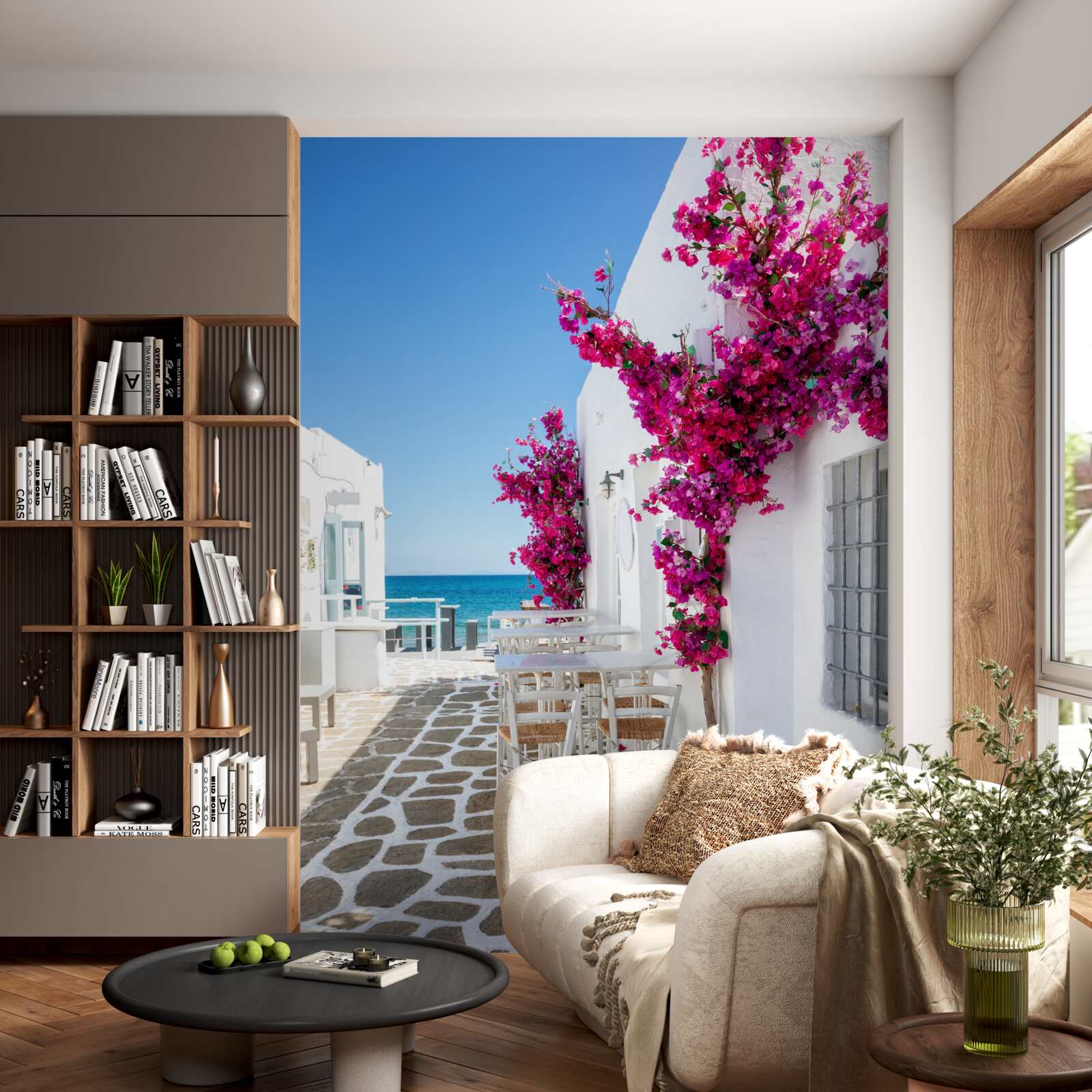 Фотошпалери морська вулиця пофарбована в білий колір