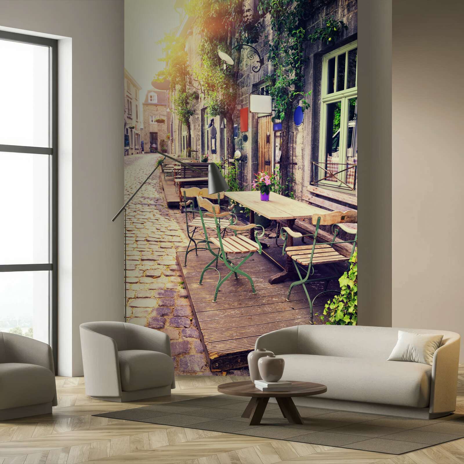 Фотошпалери сімейне кафе з затишною атмосферою на світанку