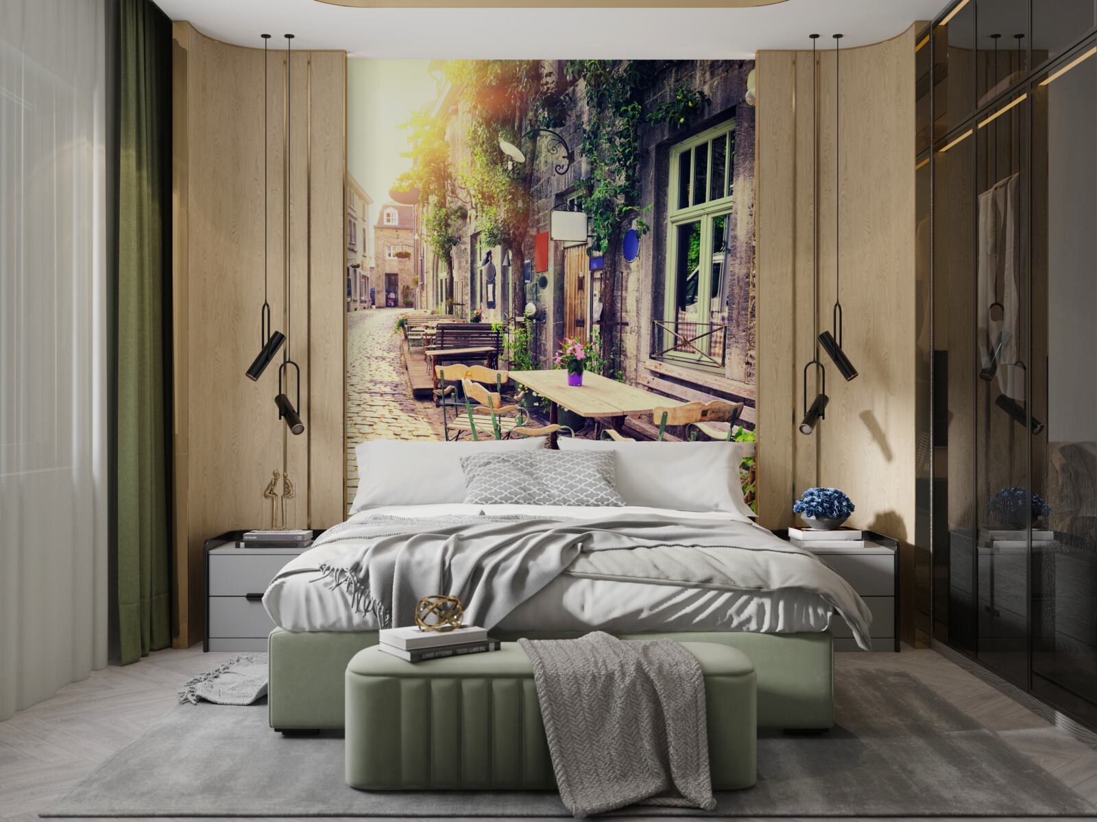 Фотошпалери сімейне кафе з затишною атмосферою на світанку