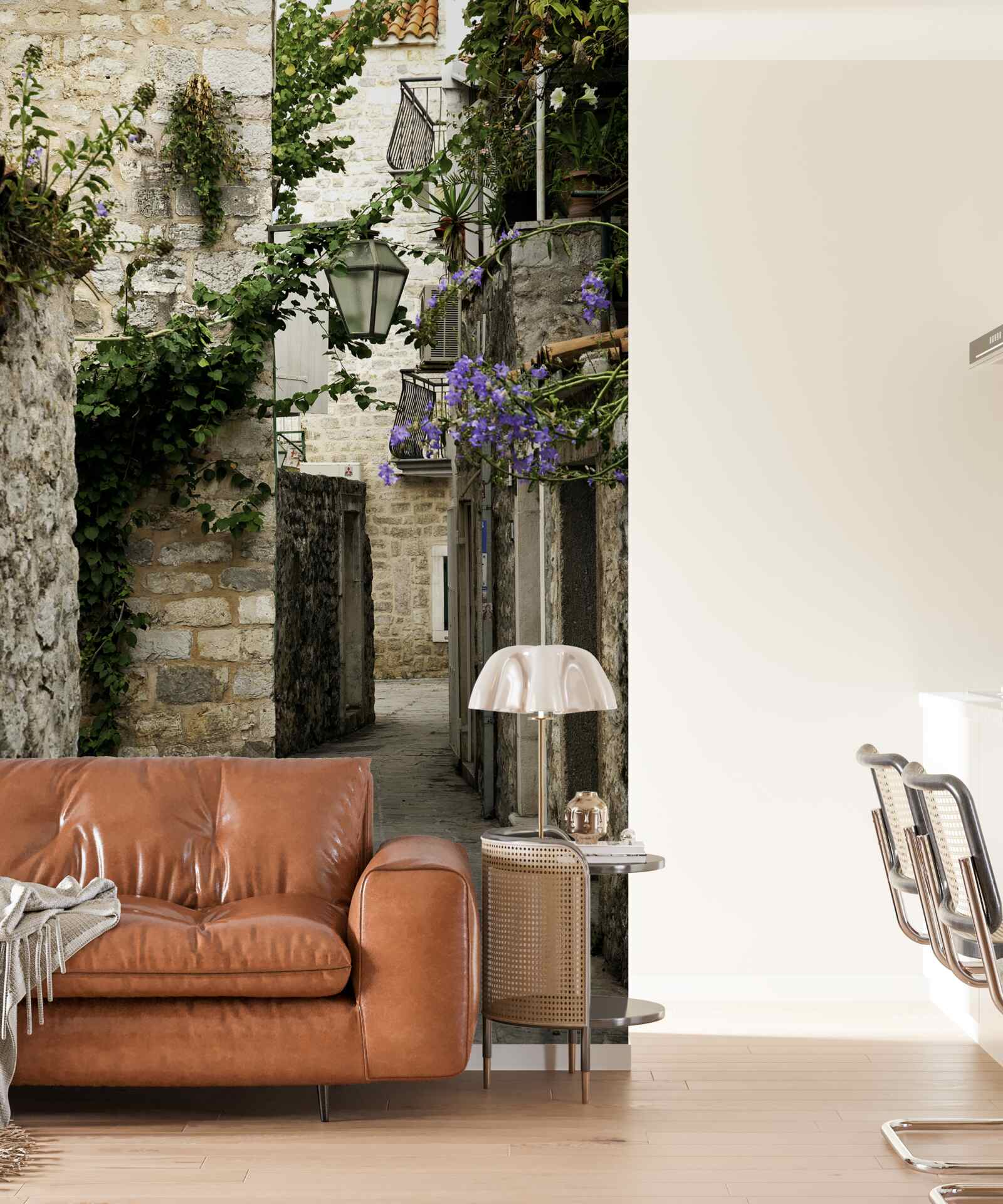 Фотошпалери стару міську дорогу з каменю