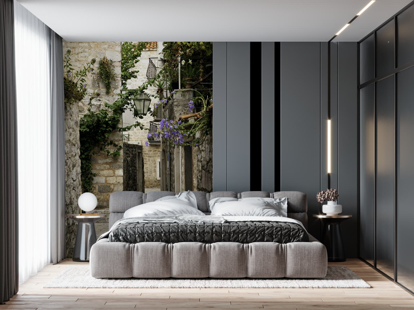 Фотошпалери стару міську дорогу з каменю