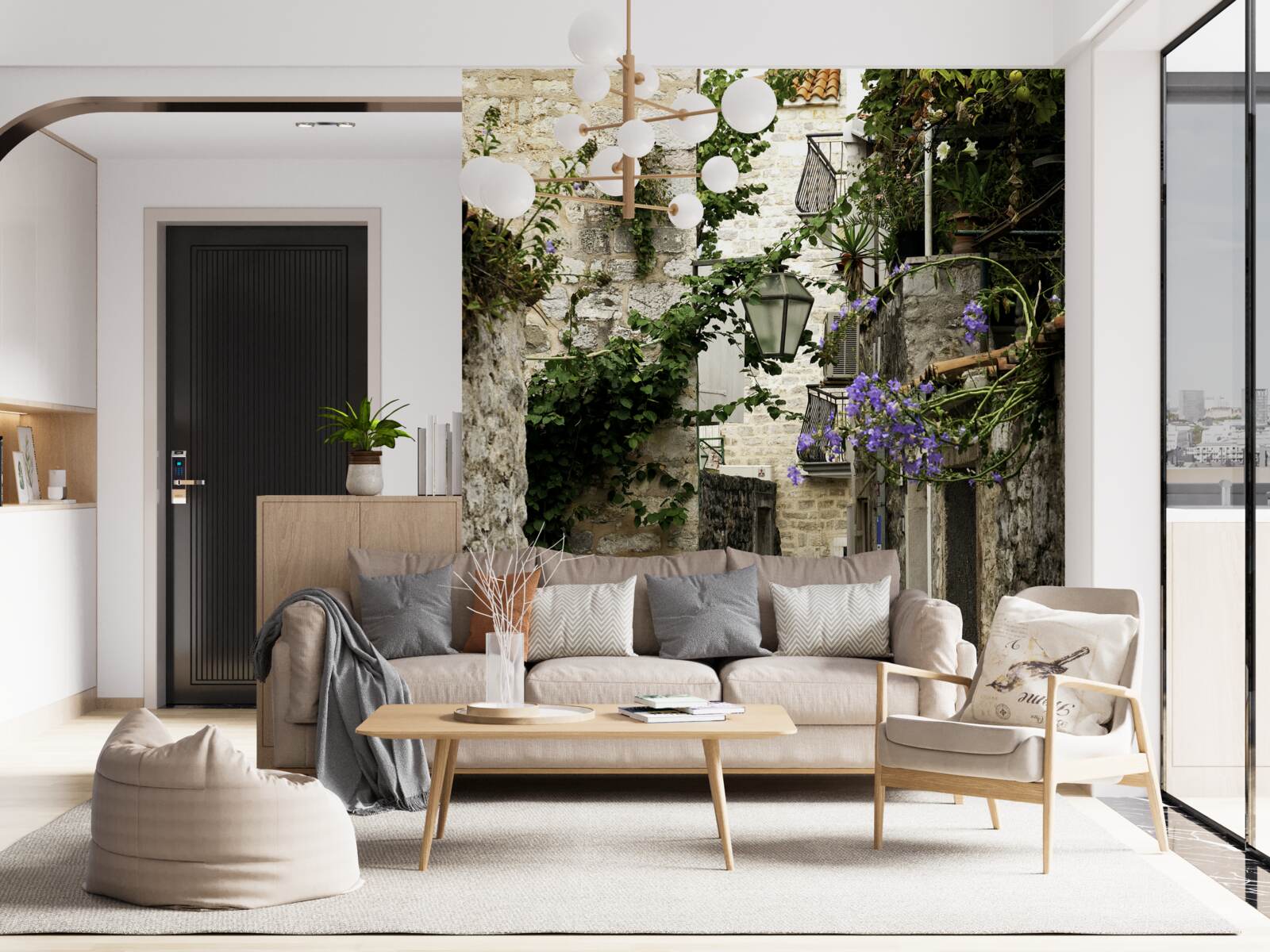 Фотошпалери стару міську дорогу з каменю