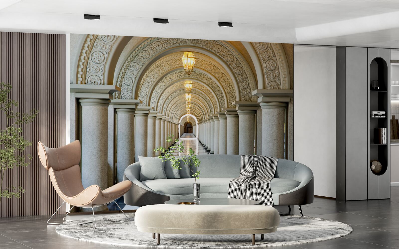 Фотошпалери нескінченний ряд мармурових колон