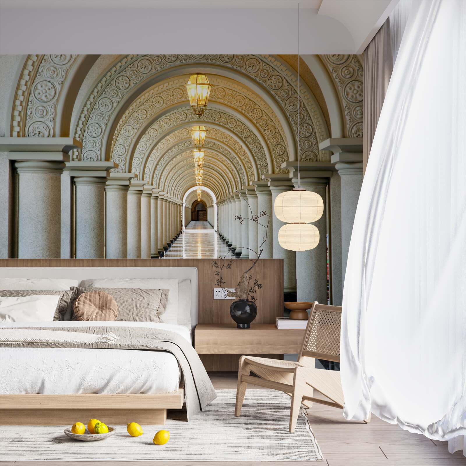 Фотошпалери нескінченний ряд мармурових колон