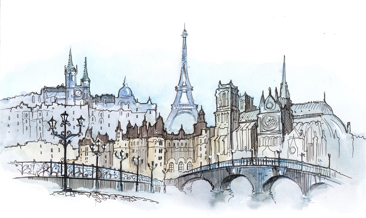 Фотошпалери променад у старовинному Парижі