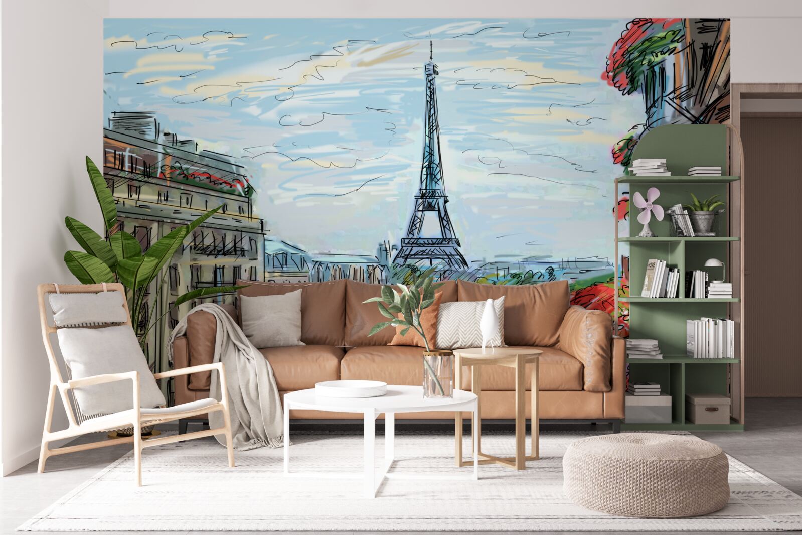 Фотошпалери захоплюючий вид на Ейфелеву вежу з балкона