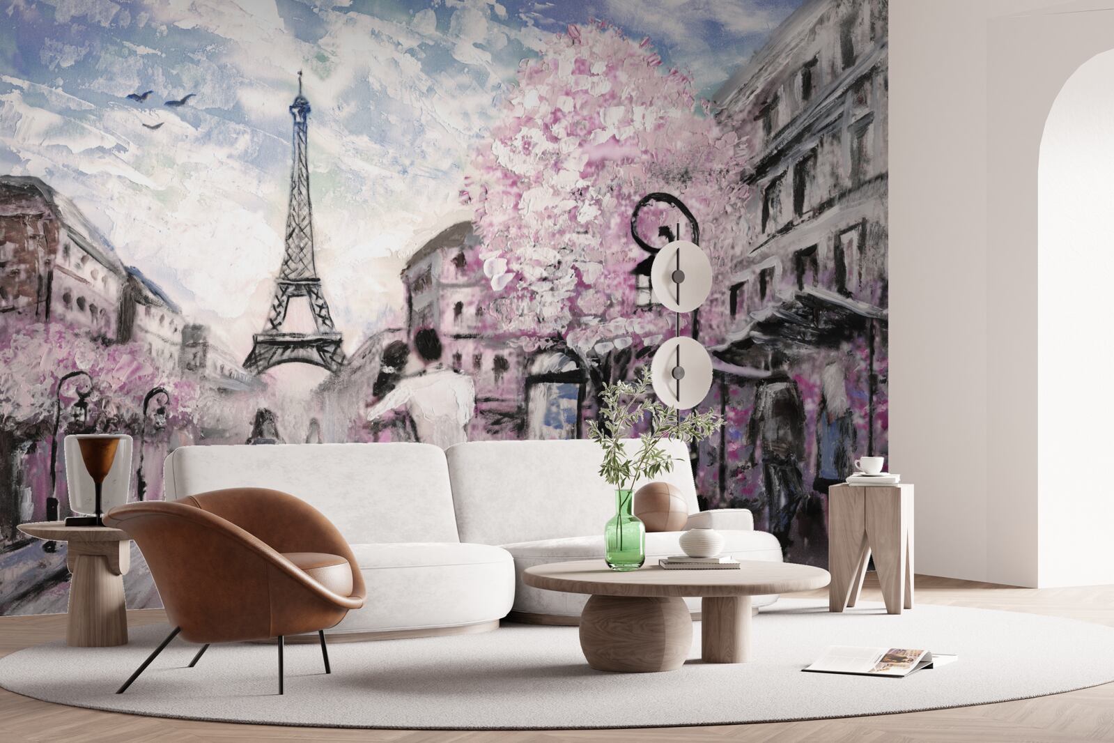 Фотошпалери закохана пара на вулицях Парижа