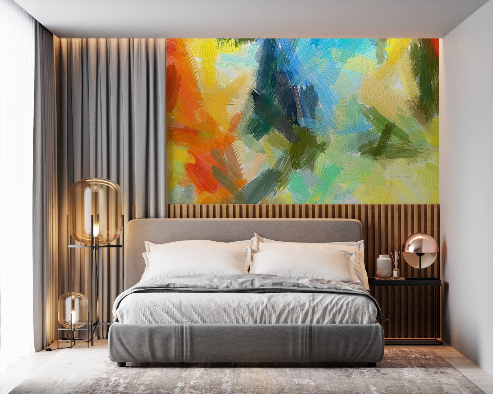 Фотошпалери абстрактний олійний живопис із зображенням осені