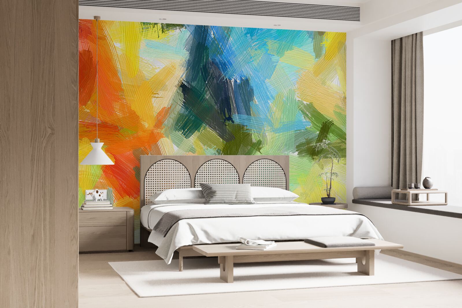 Фотошпалери абстрактний олійний живопис із зображенням осені