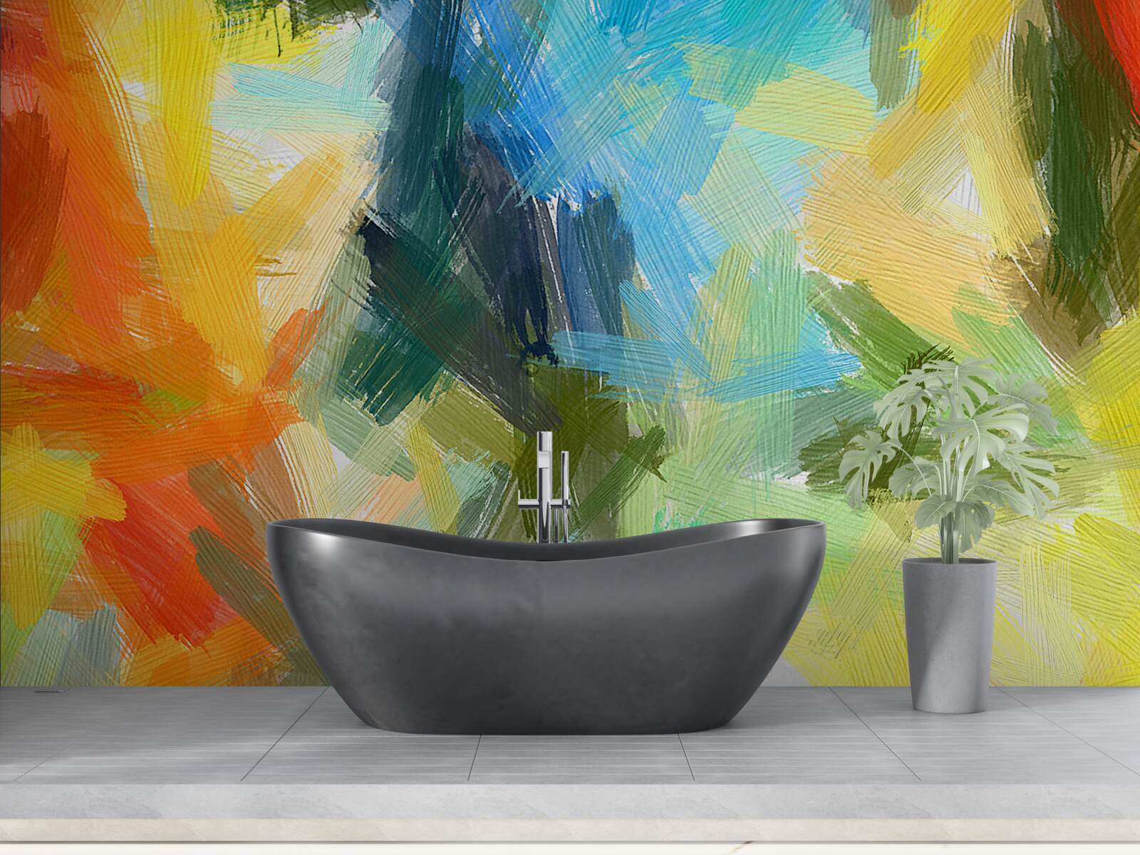 Фотошпалери абстрактний олійний живопис із зображенням осені