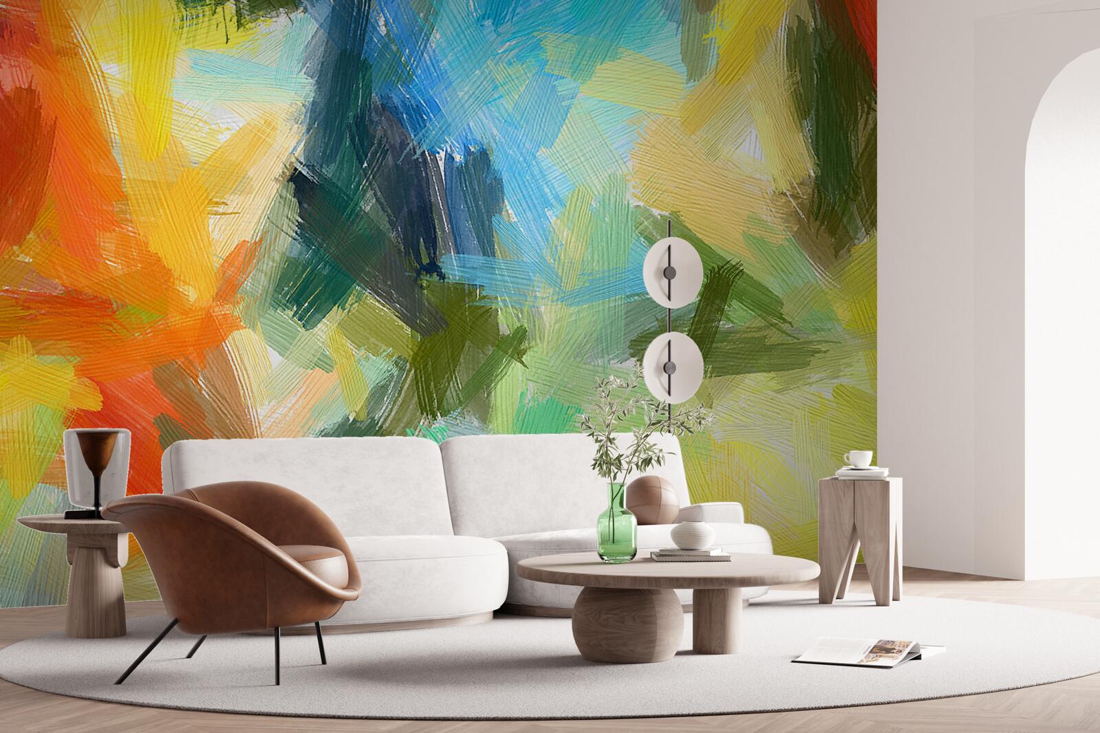 Фотошпалери абстрактний олійний живопис із зображенням осені