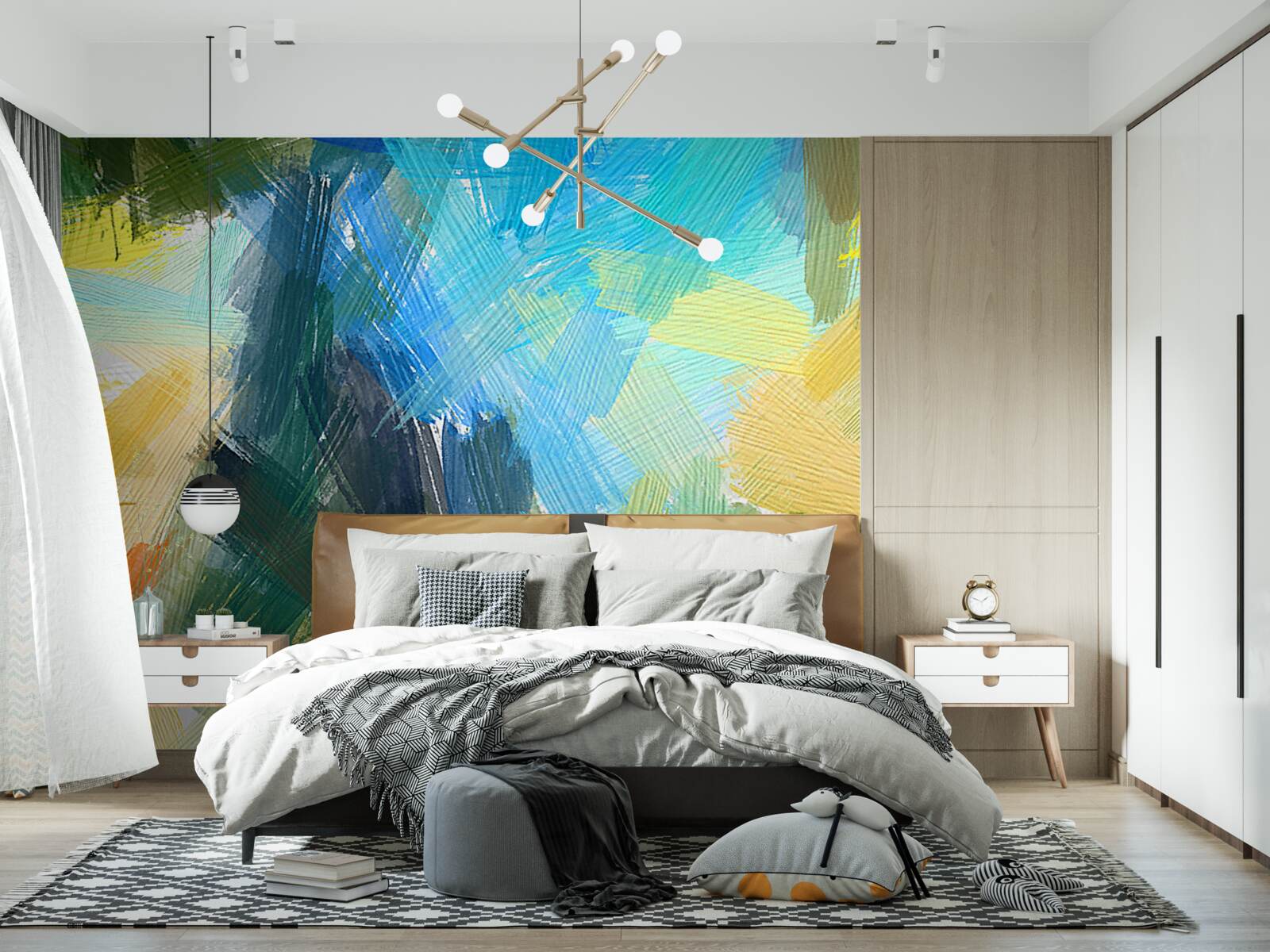 Фотошпалери осіння абстракція, створена олійними фарбами