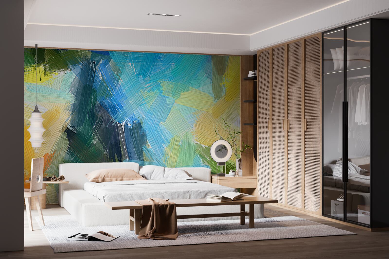 Фотошпалери осіння абстракція, створена олійними фарбами