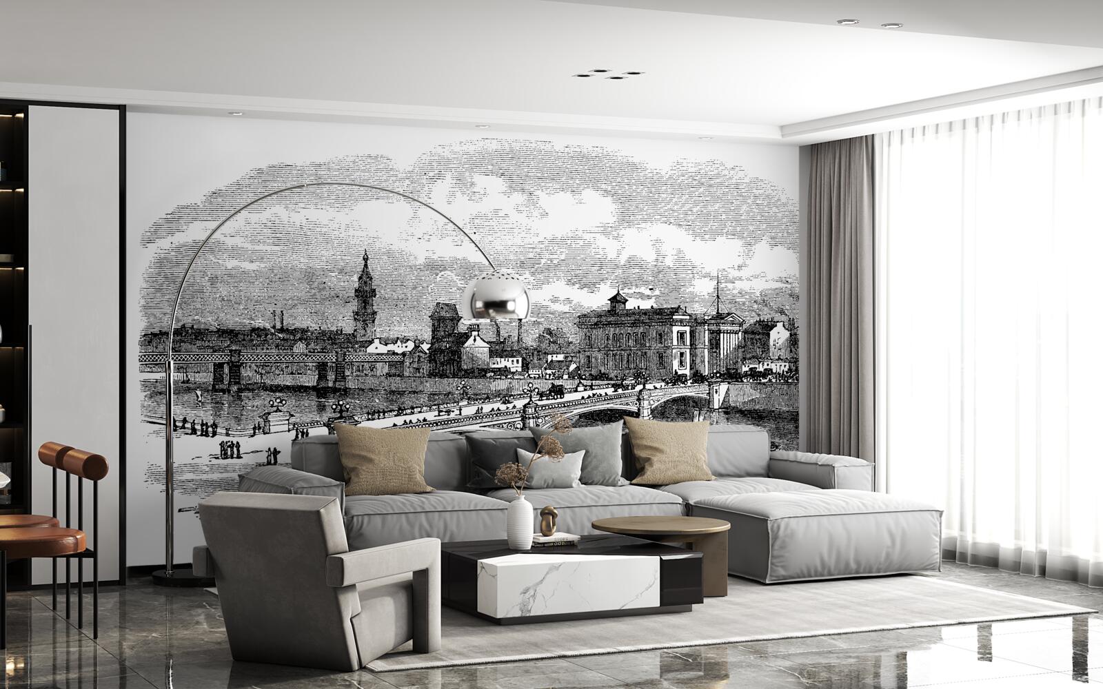 Фотошпалери ретро-міст альберта в глазго