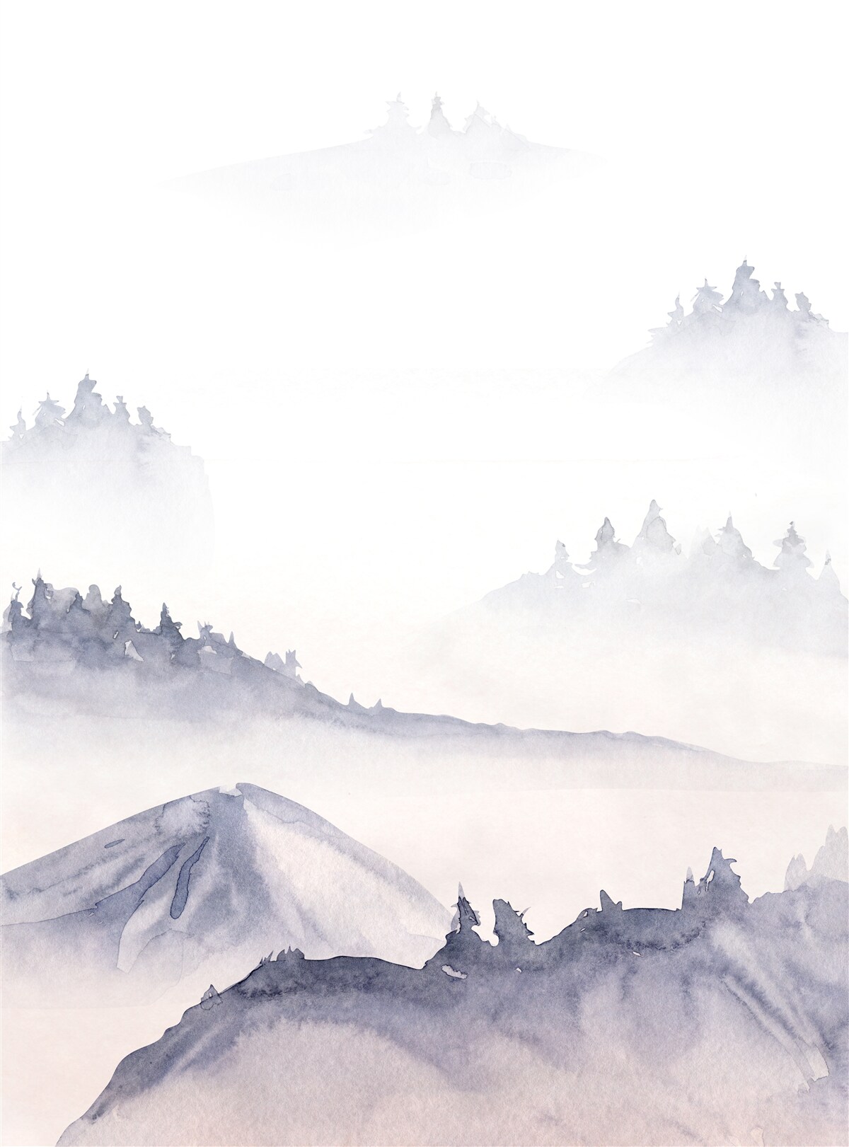 Фотошпалери гори занурені в туман