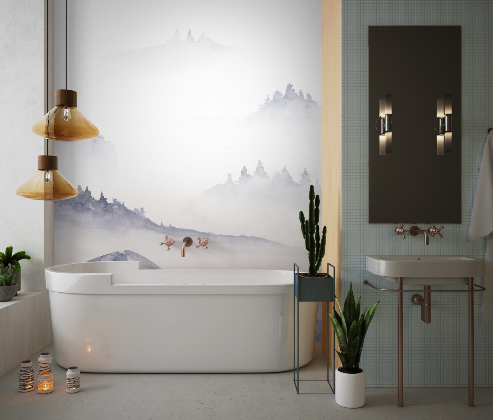 Фотошпалери гори занурені в туман