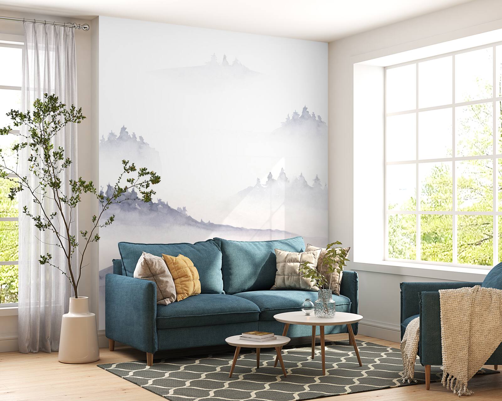 Фотошпалери гори занурені в туман