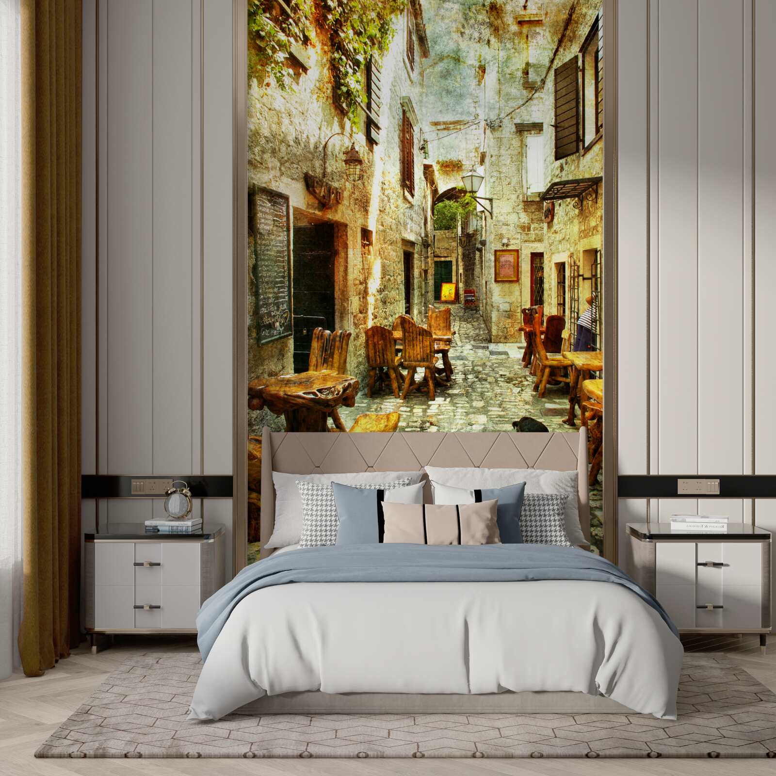 Фотошпалери затишна, тиха кав'ярня в історичній частині міста