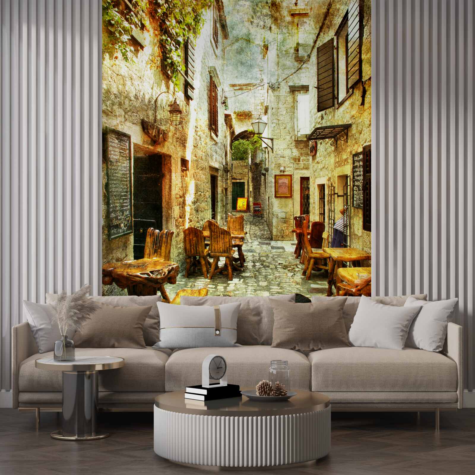 Фотошпалери затишна, тиха кав'ярня в історичній частині міста