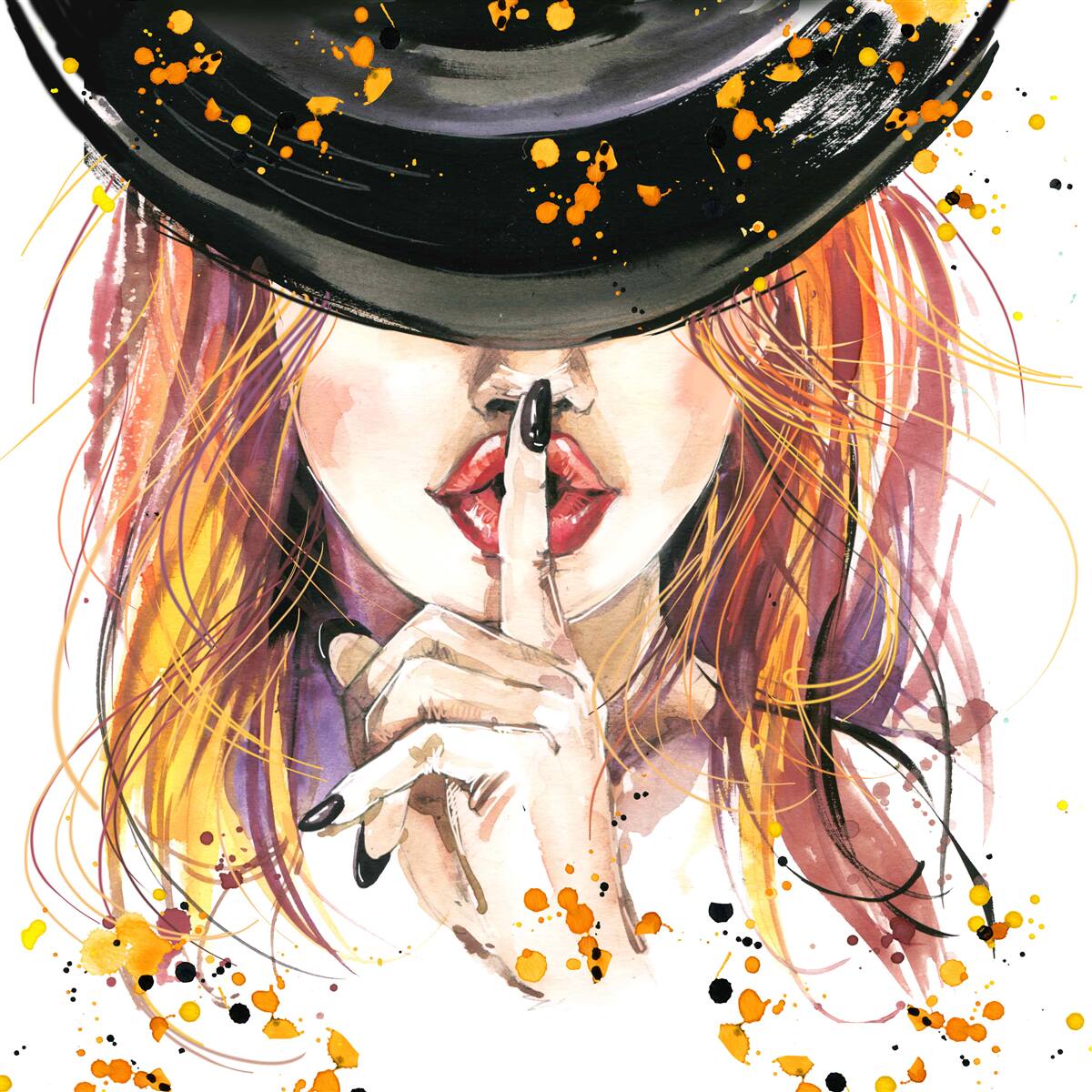 Фотошпалери жінка в темному капелюсі