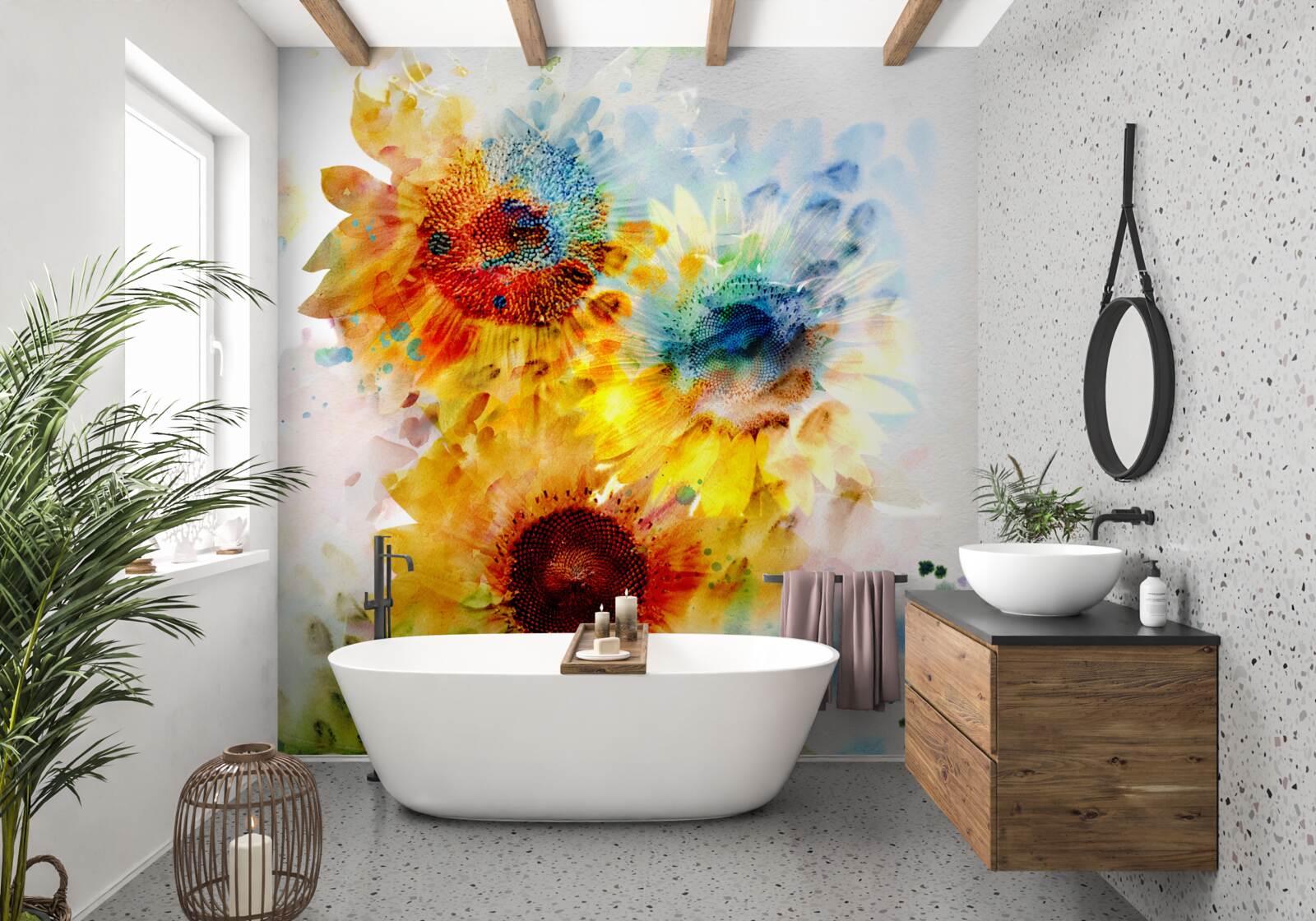 Фотошпалери букет літніх соняшників