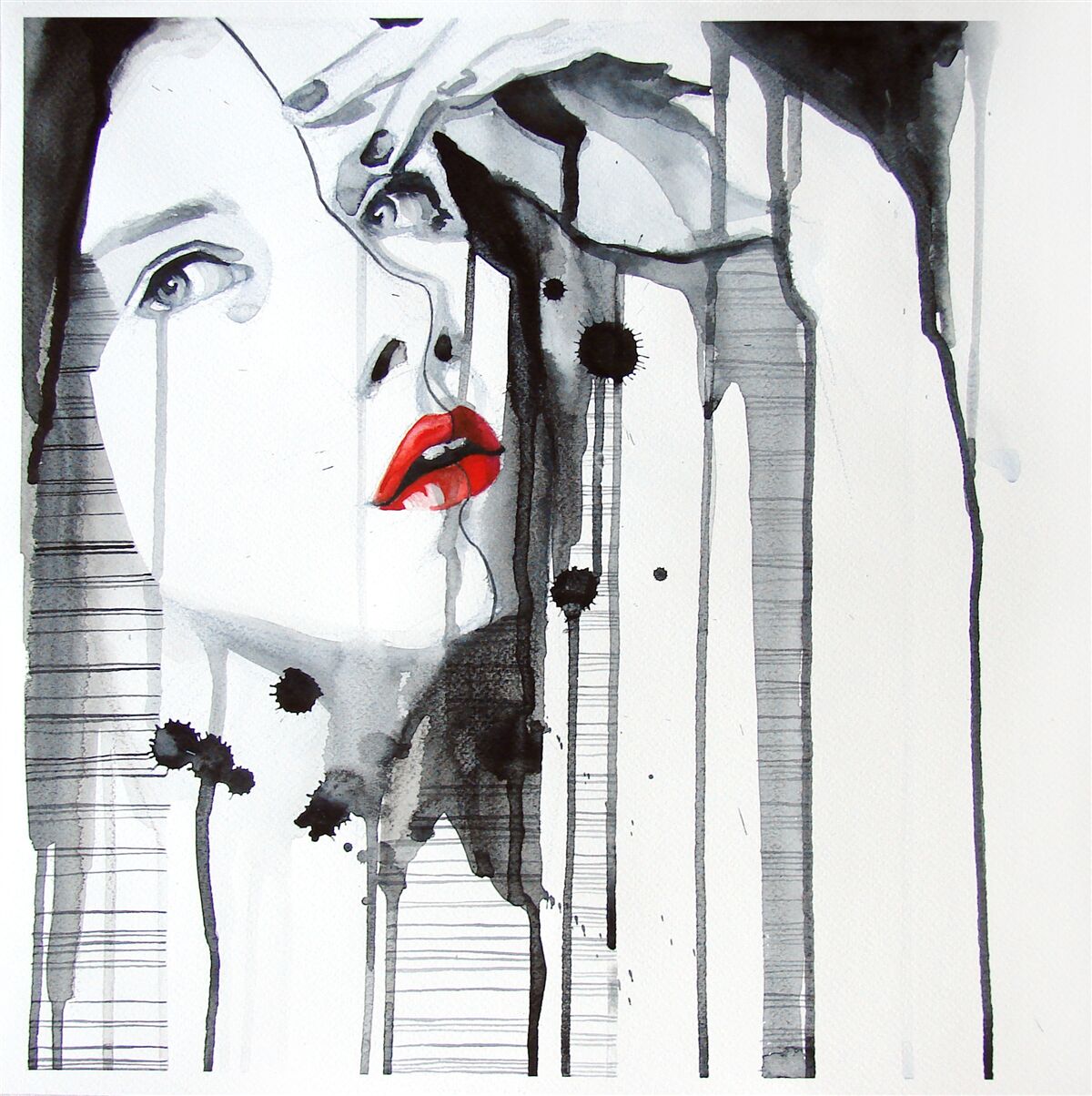 Фотошпалери зображення жінки з червоними губами