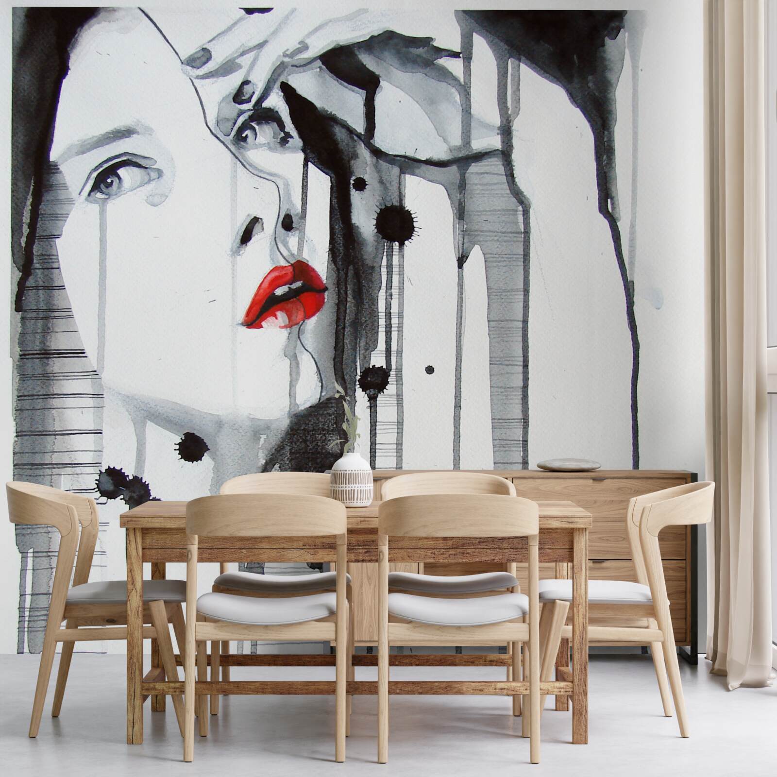 Фотошпалери зображення жінки з червоними губами