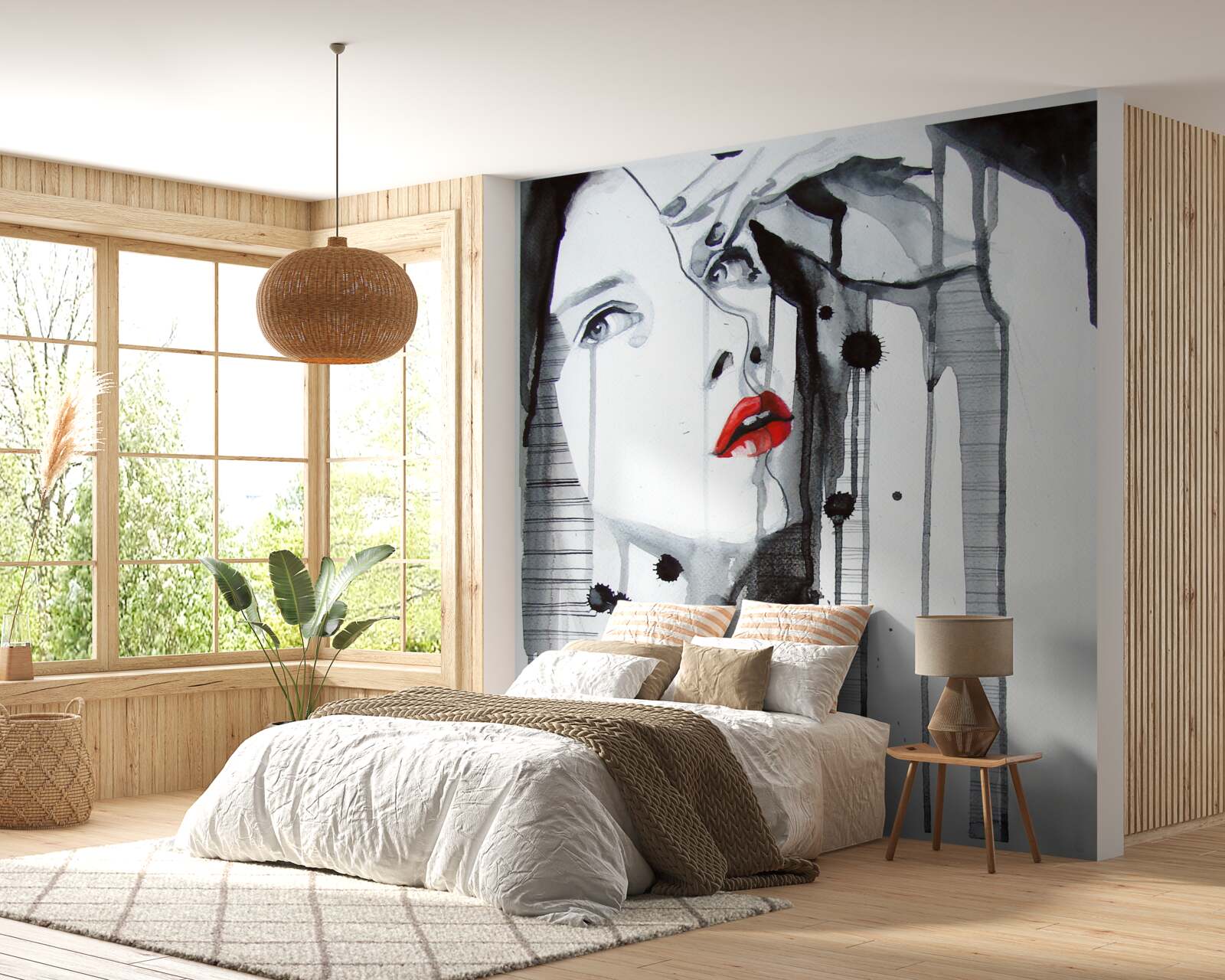 Фотошпалери зображення жінки з червоними губами