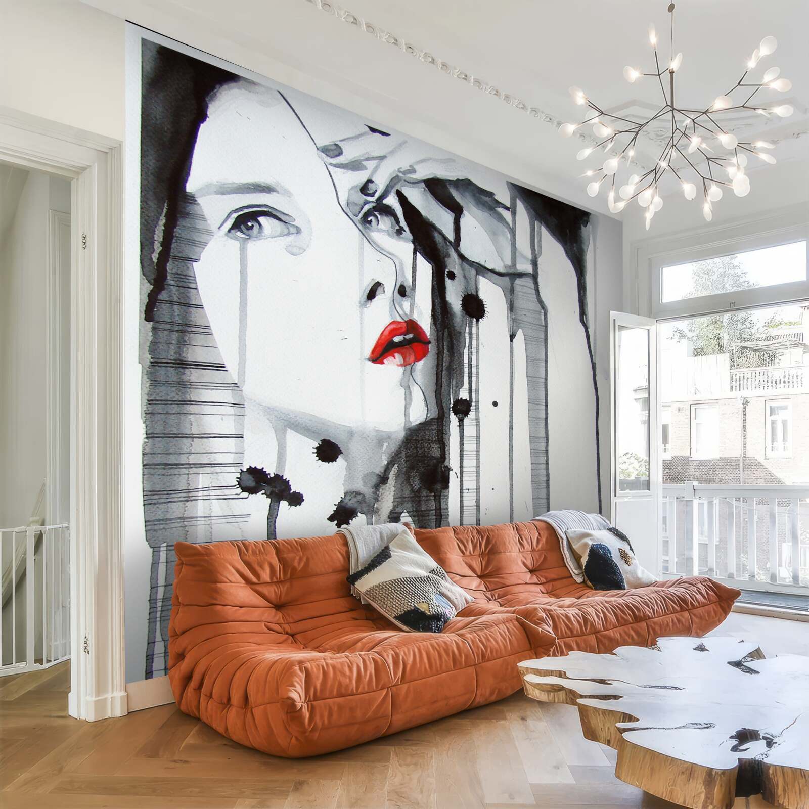 Фотошпалери зображення жінки з червоними губами