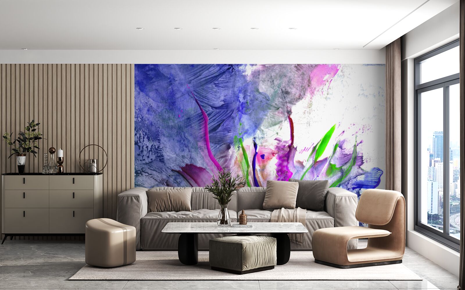 Фотошпалери абстракція в яскравих кольорових відтінках