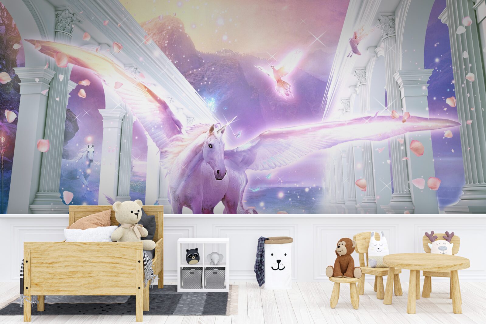 Фотошпалери чарівний єдиноріг, що ширяє в небі