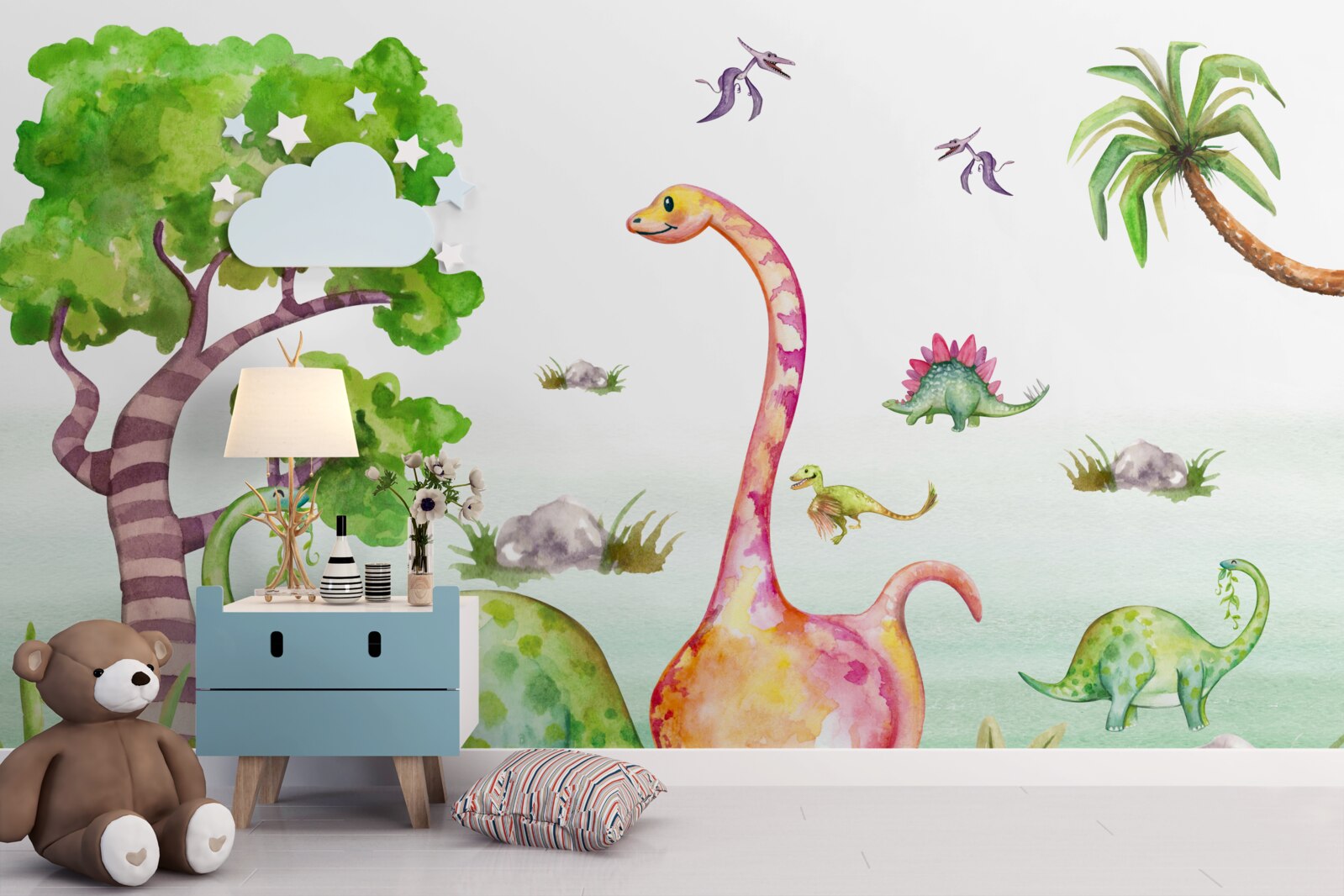 Фотошпалери анімовані динозаври на прогулянці