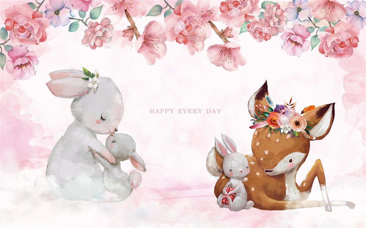 Фотошпалери цуценя оленя та чарівні кролики