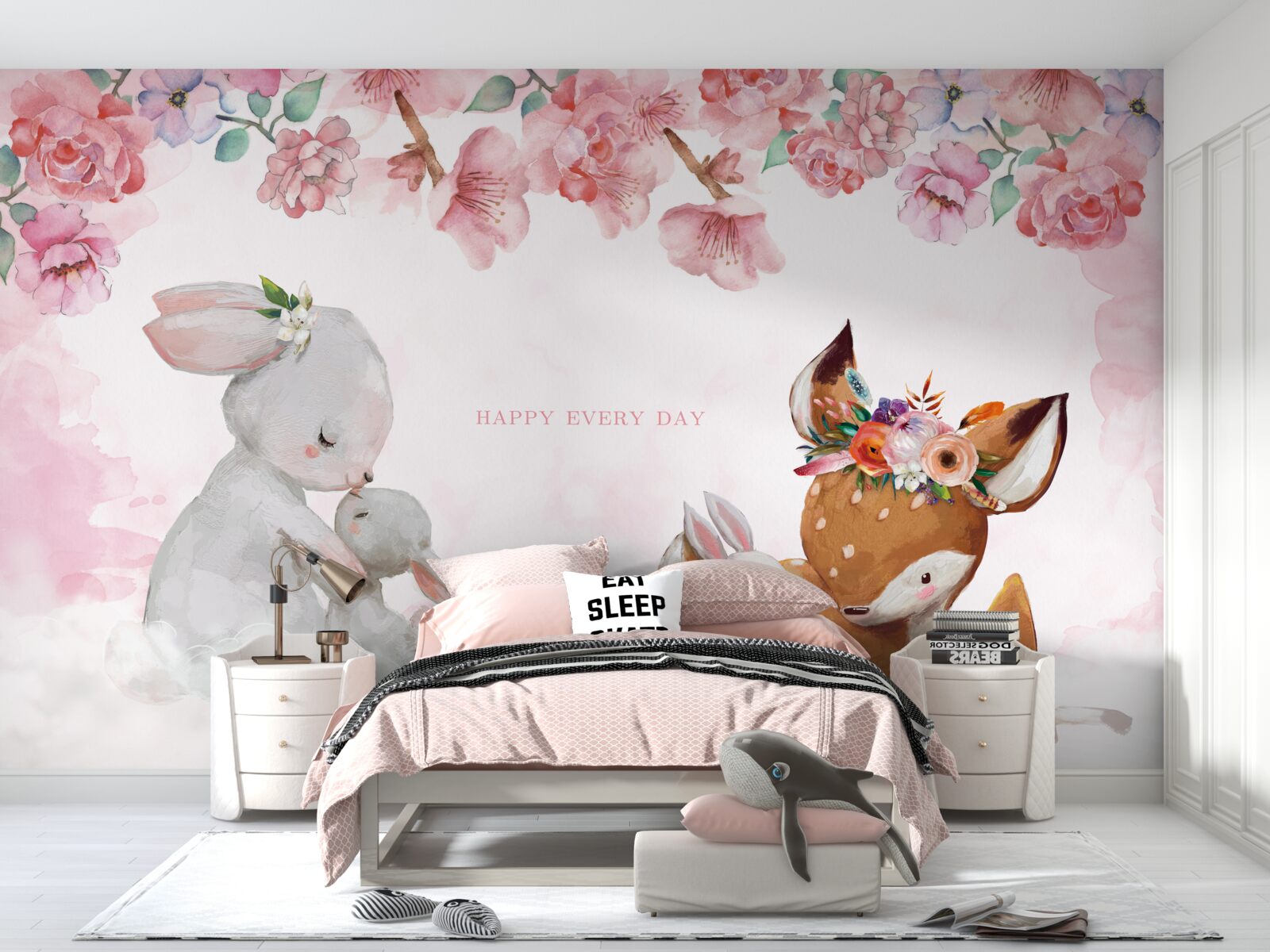 Фотошпалери цуценя оленя та чарівні кролики