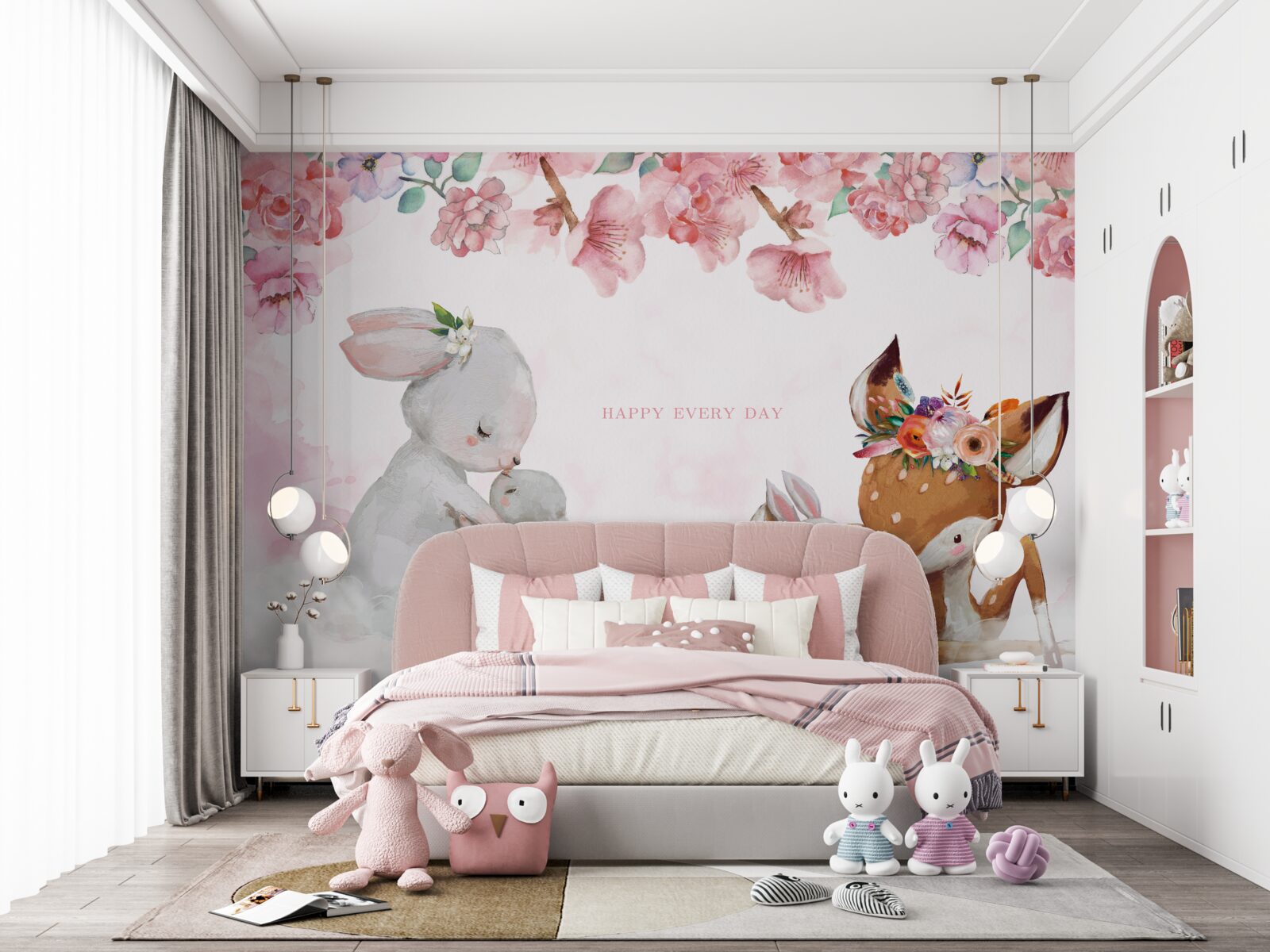 Фотошпалери цуценя оленя та чарівні кролики