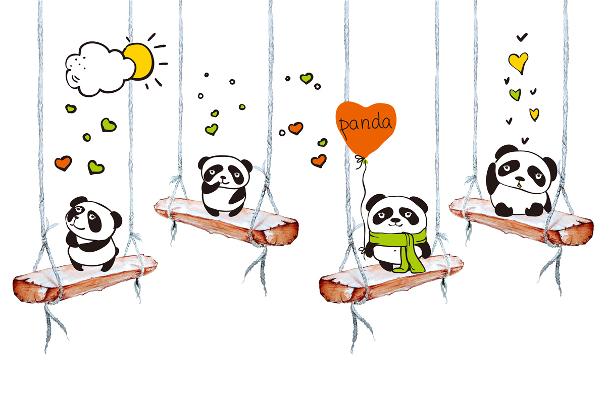 Фотошпалери панди-гойдалки