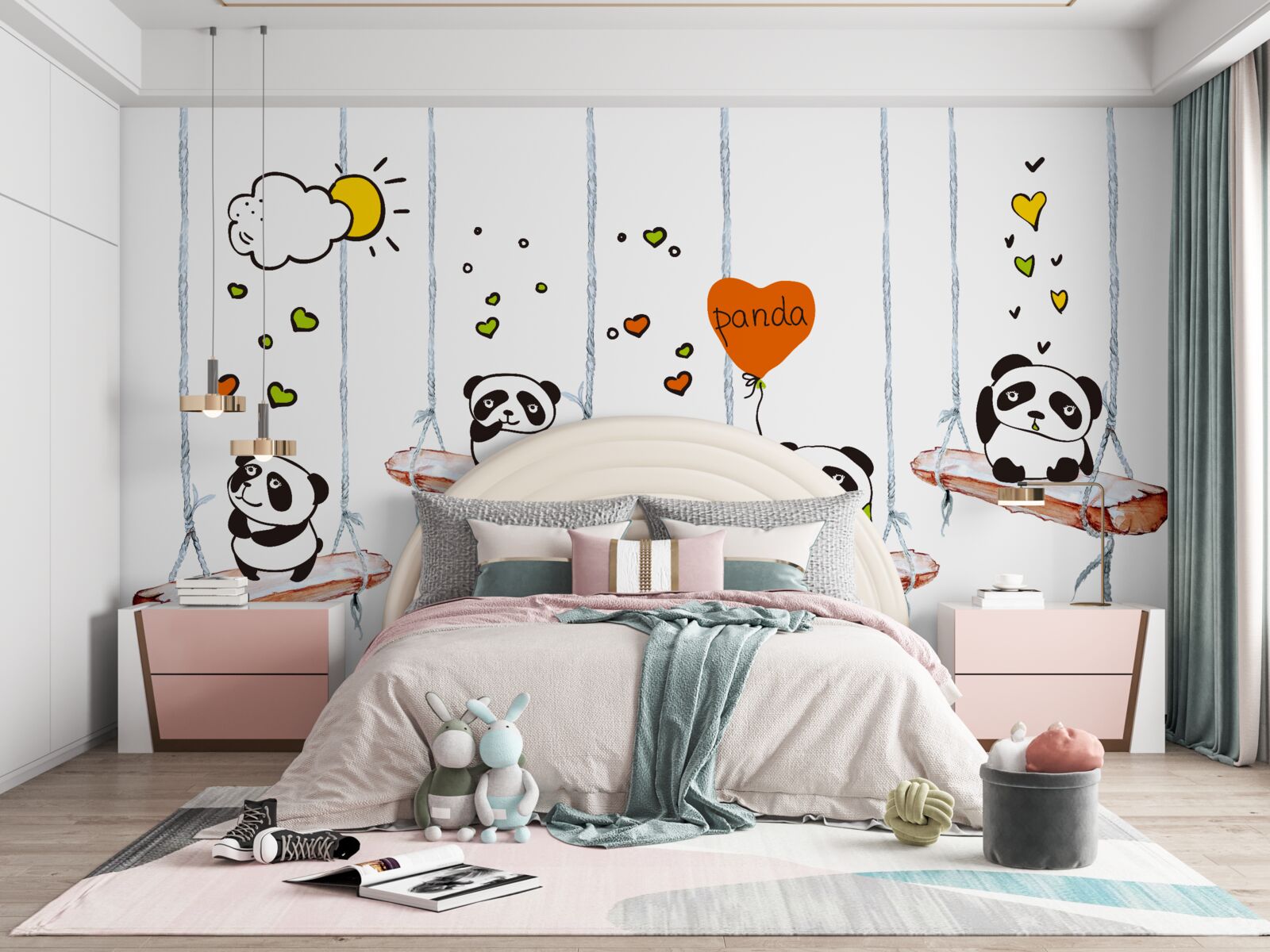 Фотошпалери панди-гойдалки