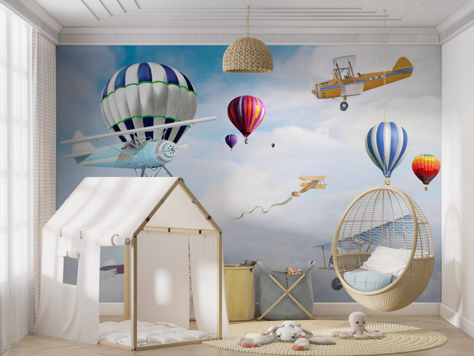 Фотошпалери повітряні маневри літальних апаратів і балонів