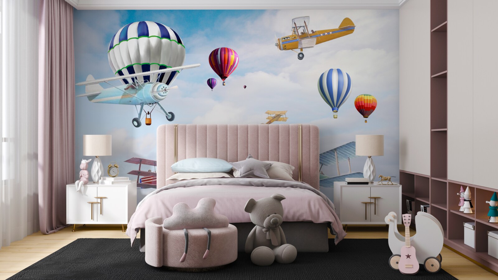 Фотошпалери повітряні маневри літальних апаратів і балонів