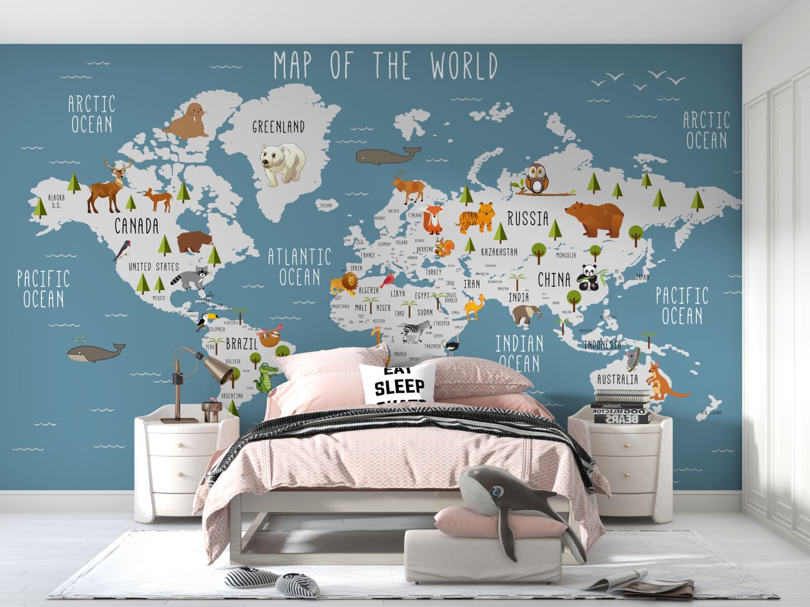 Фотошпалери карта, виконана в анімаційній естетиці