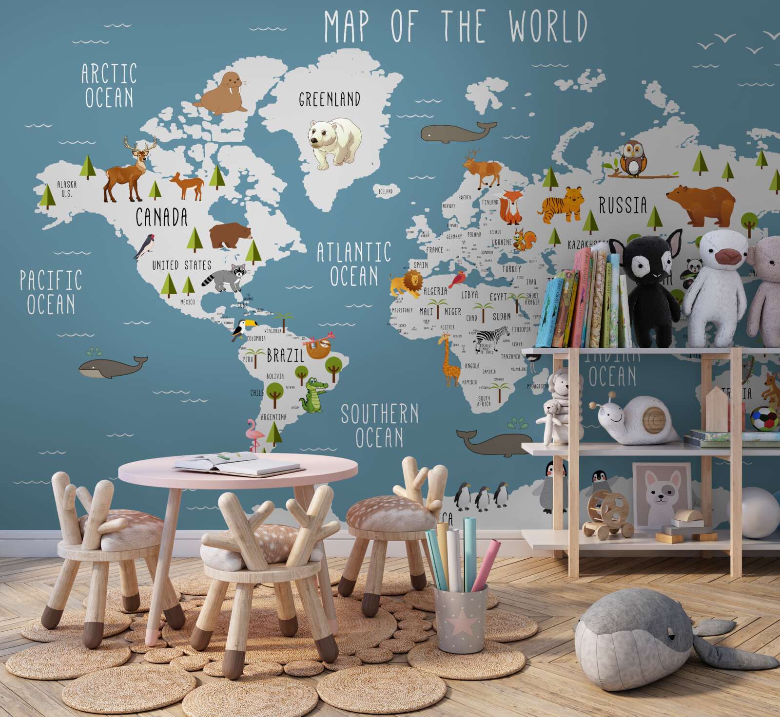 Фотошпалери карта, виконана в анімаційній естетиці