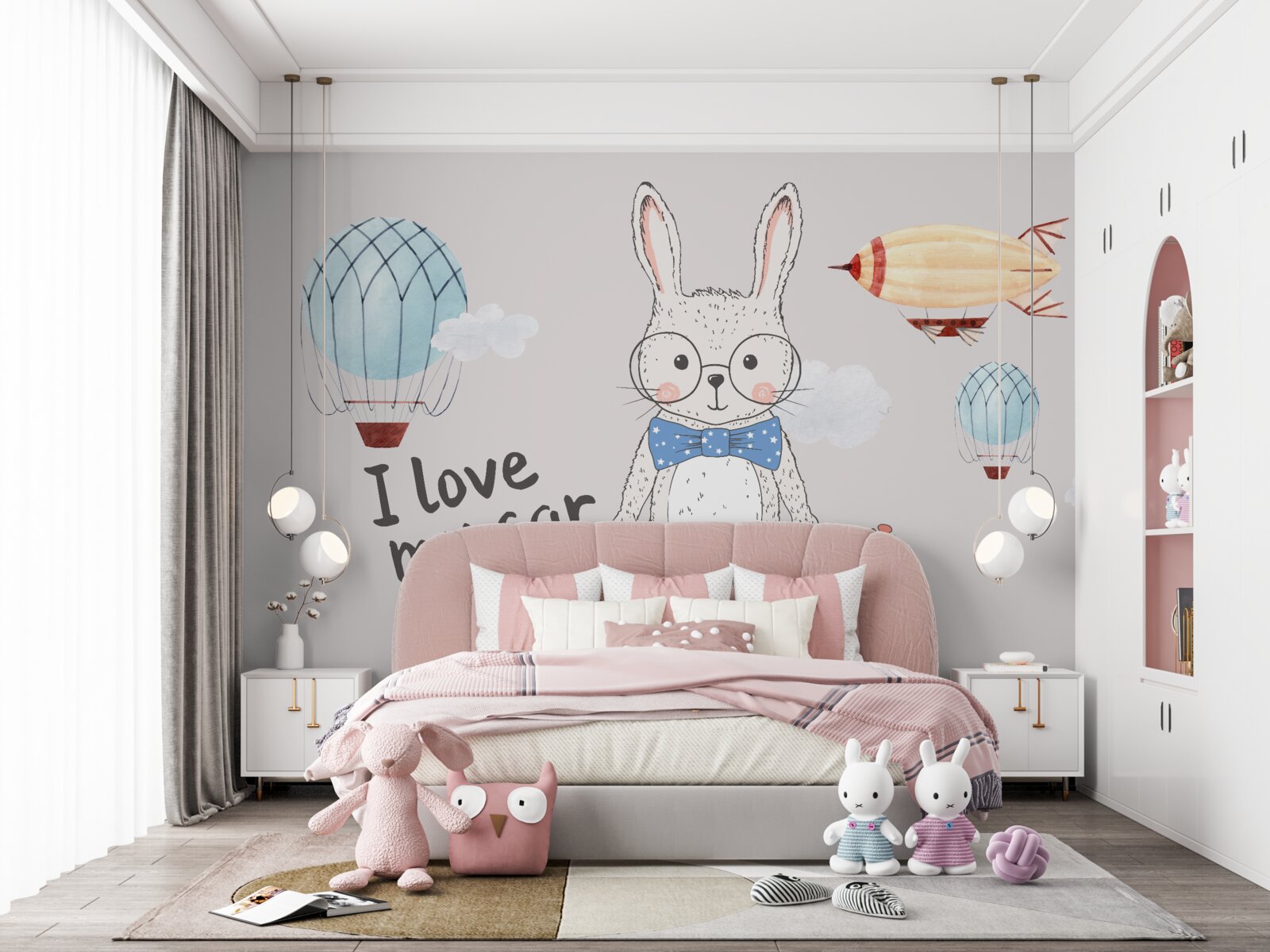 Фотошпалери заєць в окулярах на тлі автомобілів