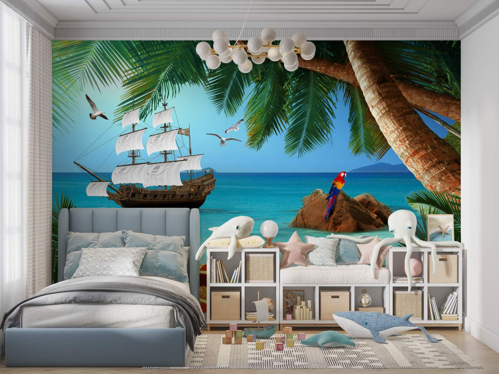 Фотошпалери вид на корабель з піратського укріплення