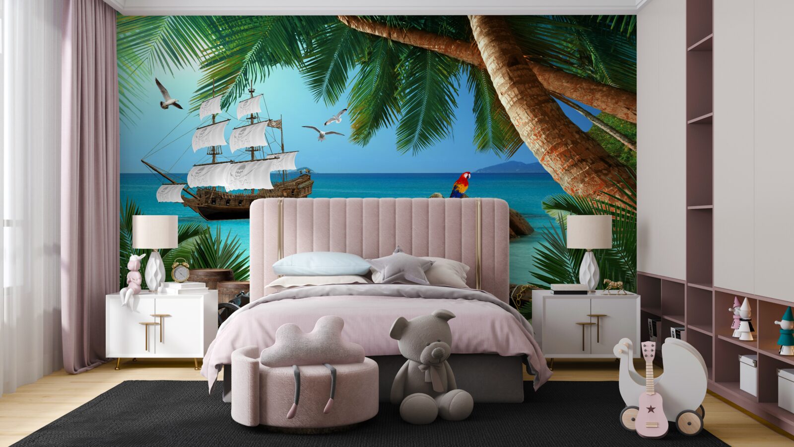 Фотошпалери вид на корабель з піратського укріплення