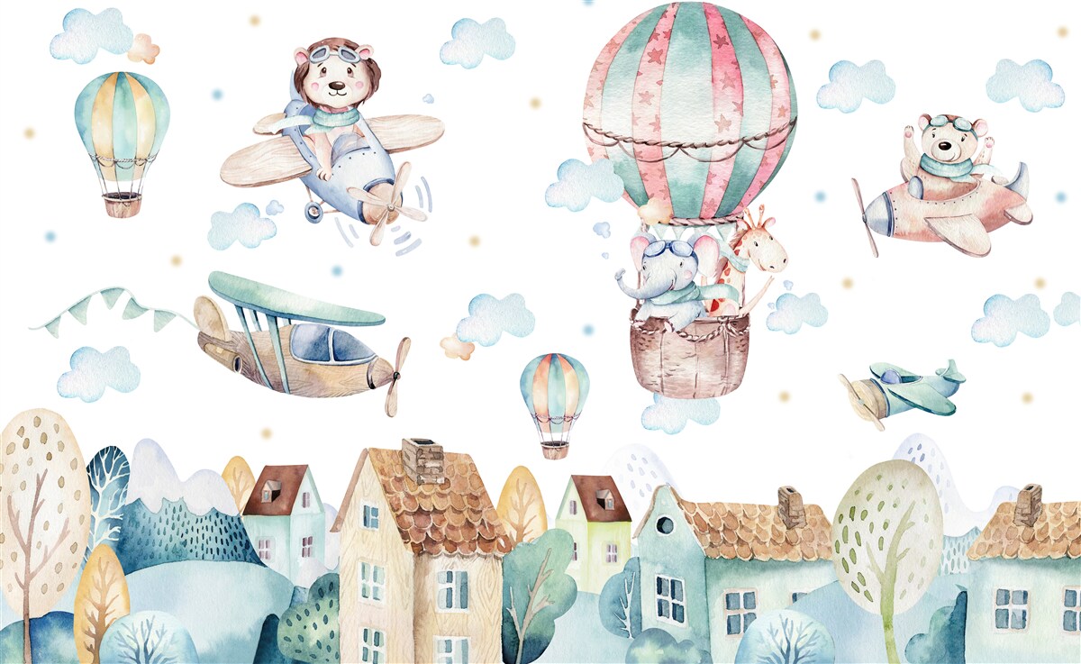 Фотошпалери місто, де літають тварини