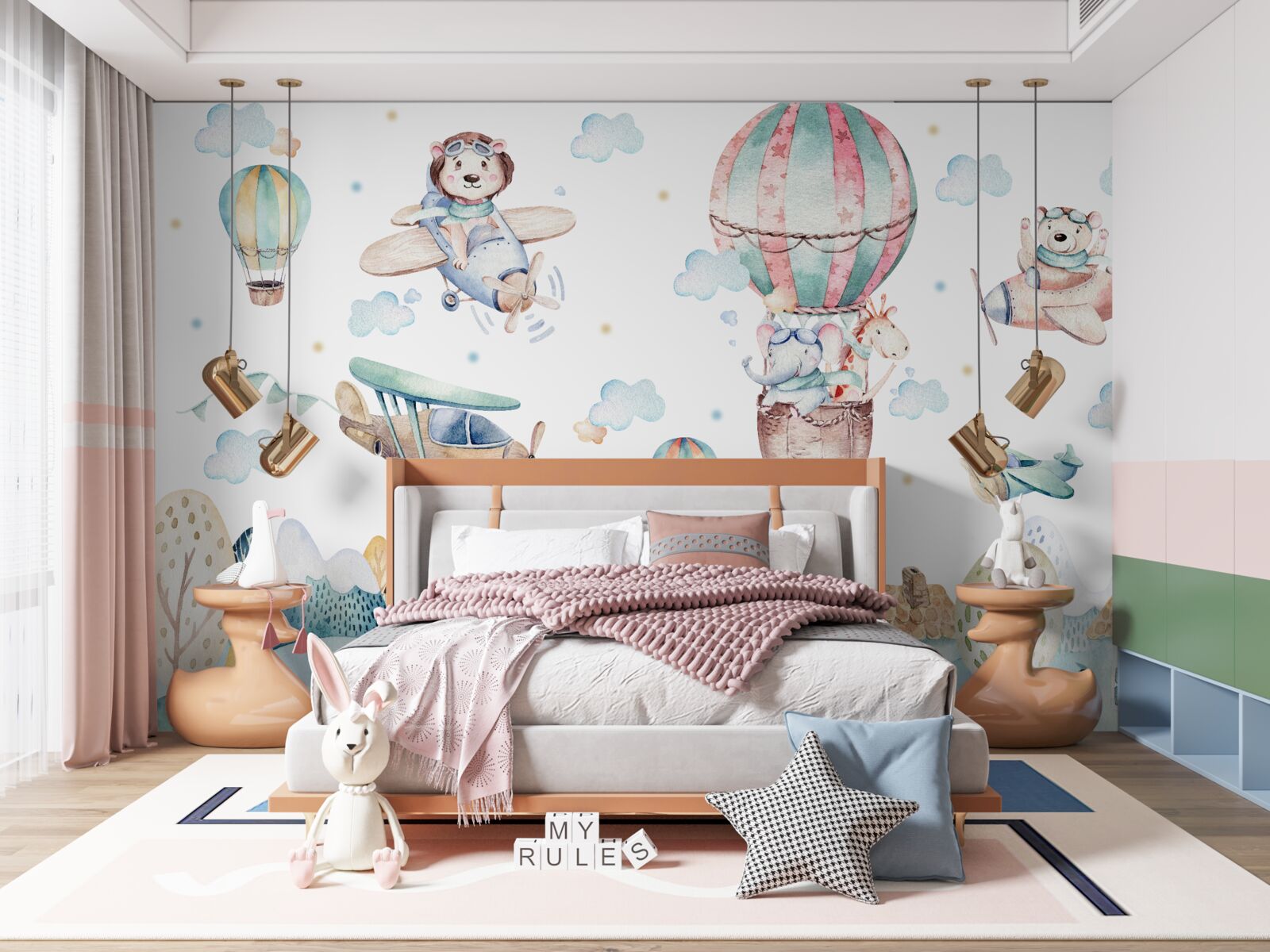 Фотошпалери місто, де літають тварини