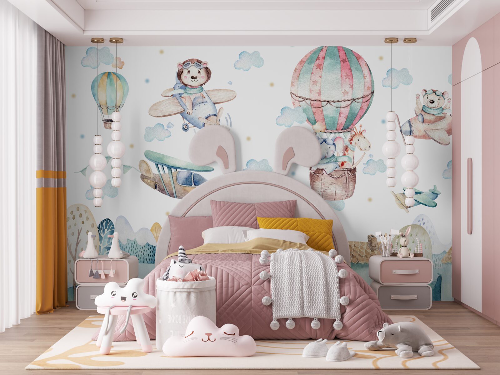 Фотошпалери місто, де літають тварини