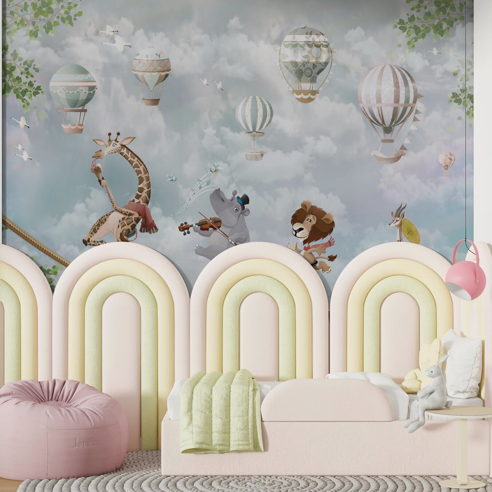 Фотошпалери тварини балансують на мотузці на двоколісному велосипеді