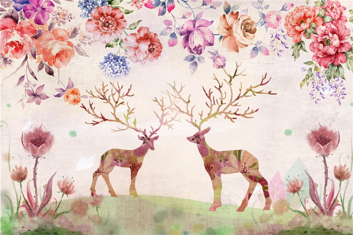 Фотошпалери кольорові олені