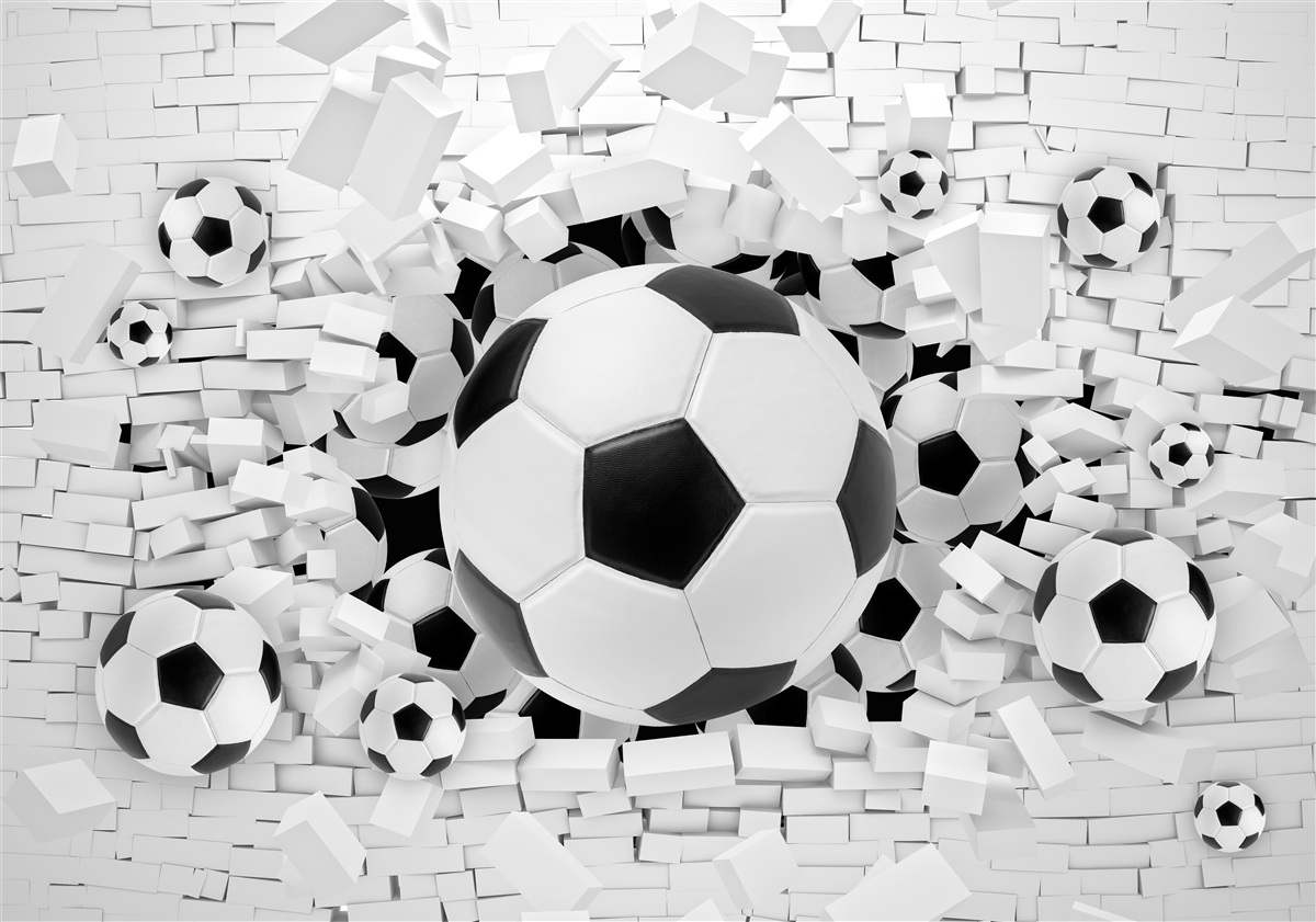 Фотошпалери велика кількість футбольних м'ячів